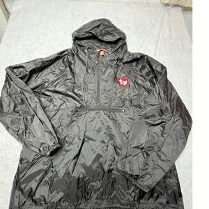 Harriton Ty Beanie Babies 90s Y2K rare Windbreaker Jacket Black  Half Zip XL NWT
